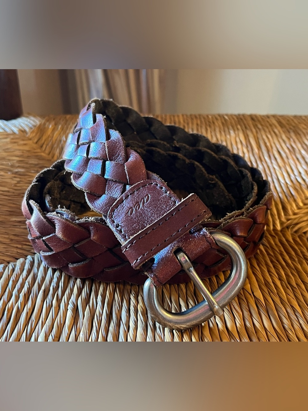 American Eagle Outfitters Brown Braided Leather Belt Size S/M